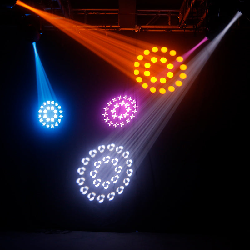 Movinghead Beam LED cu Ring Light RGB