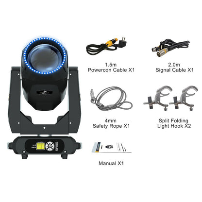 Movinghead BEAM 380W 19R Ring Light RGB