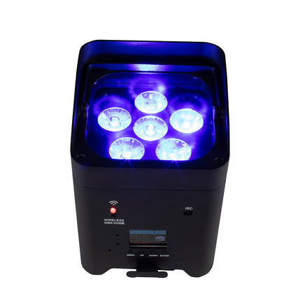 Par LED Wireless 6x18W 6in1 RGBAW+UV Baterie control WIFI/Telecomanda