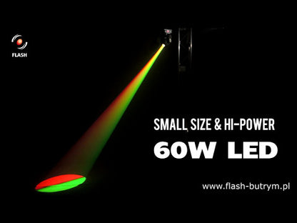 Moving Head SPOT 60w, 8 gobos, gobo shake, 7 culori RGBWA
